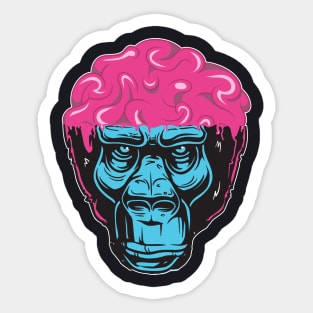 Brain Monkey Chimpanse Sticker